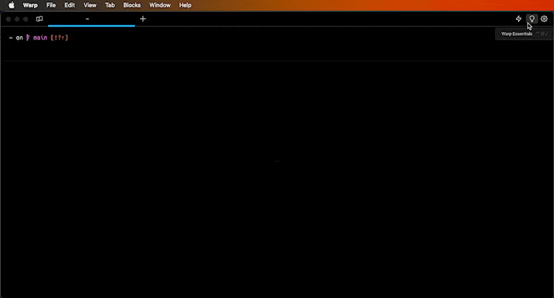 sending feedback from the mac menu and warp essentials